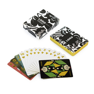 Custom Design Logo Plastic PVC Poker Waterproof Black Gold Paper Printing Poker Playing Card