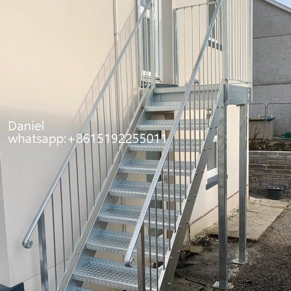 Outdoor exterior custom design metal galvanized steel staircase