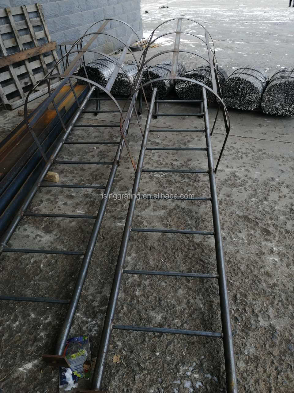 Safety Galvanized Aluminum Stainless Steel Cage Ladder