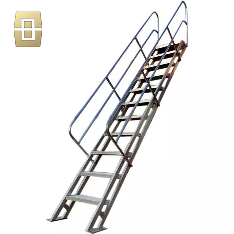 hot sale Outdoor metal building material fire escape stairs & outdoor metal staircase galvanizing fire escape for warehouse