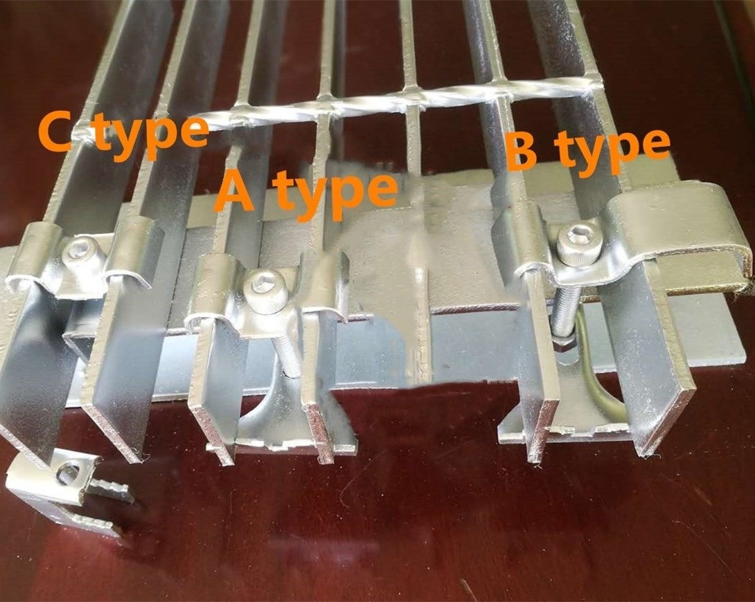 Stainless steel C type M type J type frp grating fitting fixed grating clamps/galvanized steel grating clip