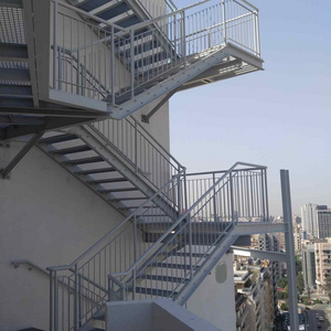 metal stairs platform  ladder with safety cage