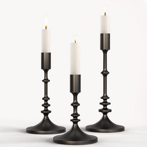 Hot selling Matte Black Candlestick Holders New arrival candle holders lanterns and candle jars high quality Centerpiece candles