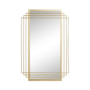 2023 Newly Designed Big Large Size Gold Glam Metal Wall Mirror For Living Room Decor Best Selling Wall Decor Mirror