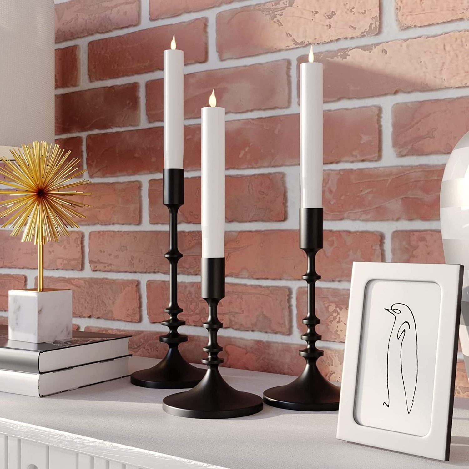 Hot selling Matte Black Candlestick Holders New arrival candle holders lanterns and candle jars high quality Centerpiece candles