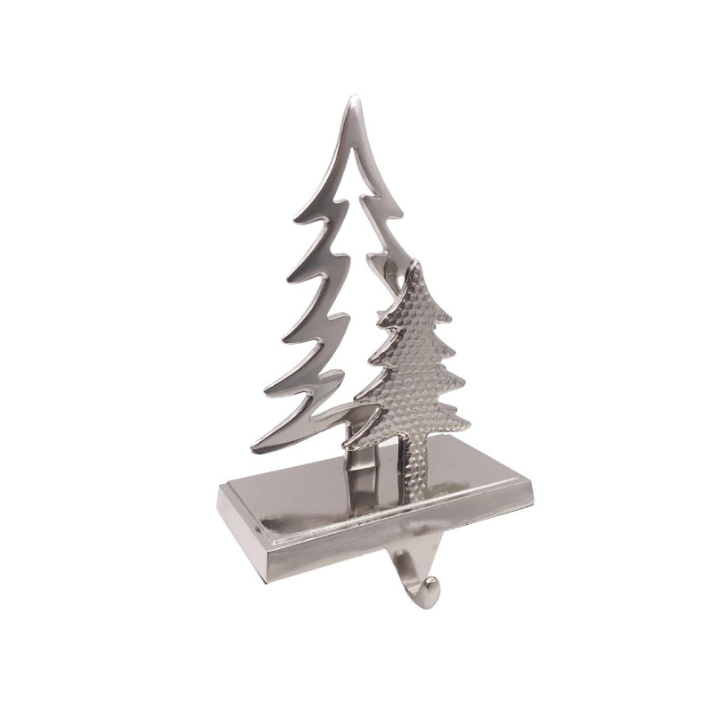 Wholesale Custom Decoration Metal Christmas Stocking Holder Manufacturer X-Mas Tree Shaped Metal Ornaments