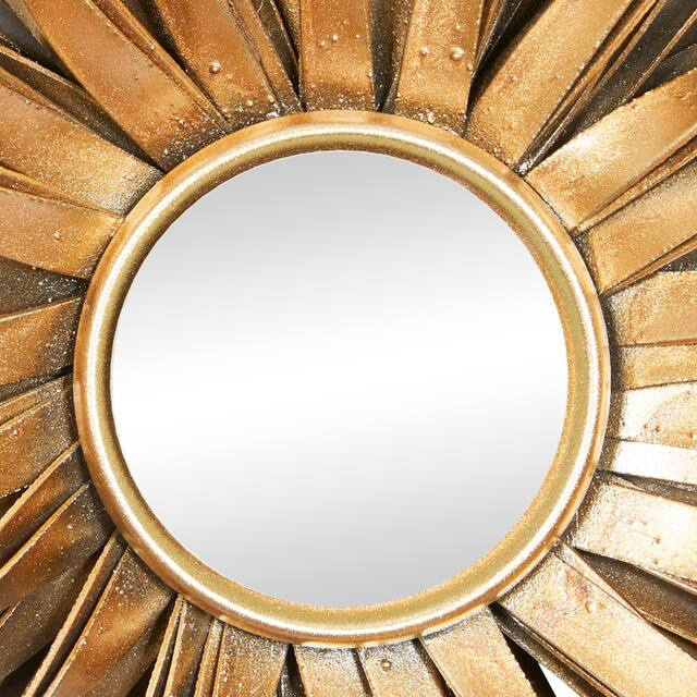 Luxury Designed Decorative Wall mirror Gold Glass Mirror Set Of 3 Gold Metal Starburst Modern Wall Decor Set