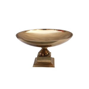 Cast Aluminum Bowl With Mirror Polish Finishing Serving Bowl Metal Fruit Serving Bowl with Gold Colored Finishing