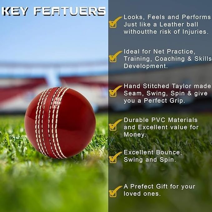 Durable Traditional Seams Cricket Balls for All Age Players for Training & Coaching Practice