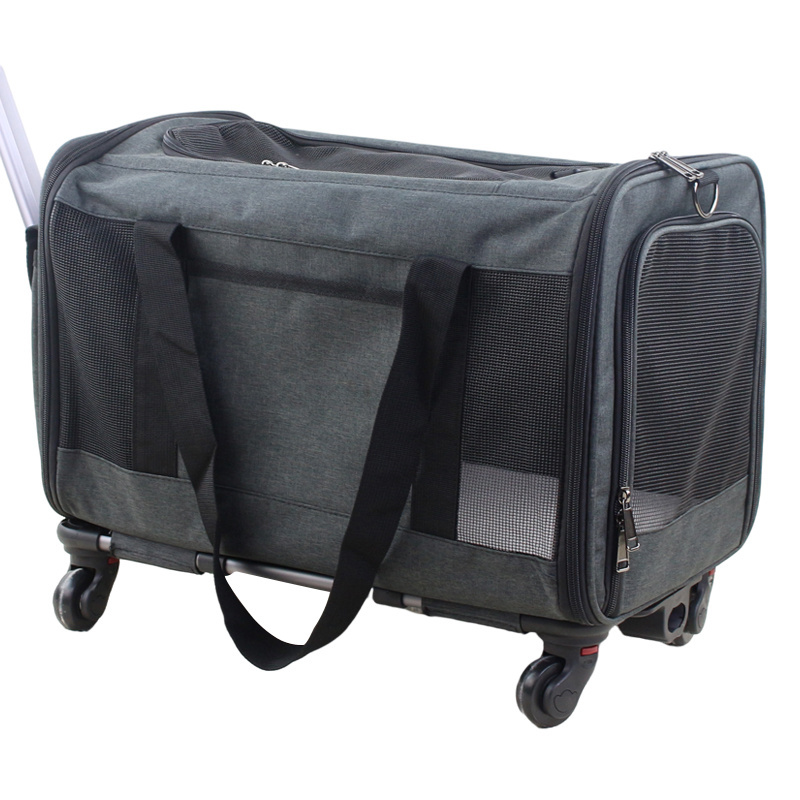 High,Quality Hot Sale Wheeled Rolling Dog Backpack Large Trolley Wholesale Pet Carrier on Wheels