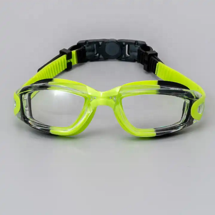 Swimming goggles 100% comfort silicone eyecup and headstrap wide vision swim goggles for adult