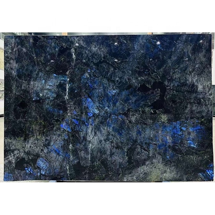 Best price per square foot labradorite lemurian blue granite slab for kitchen