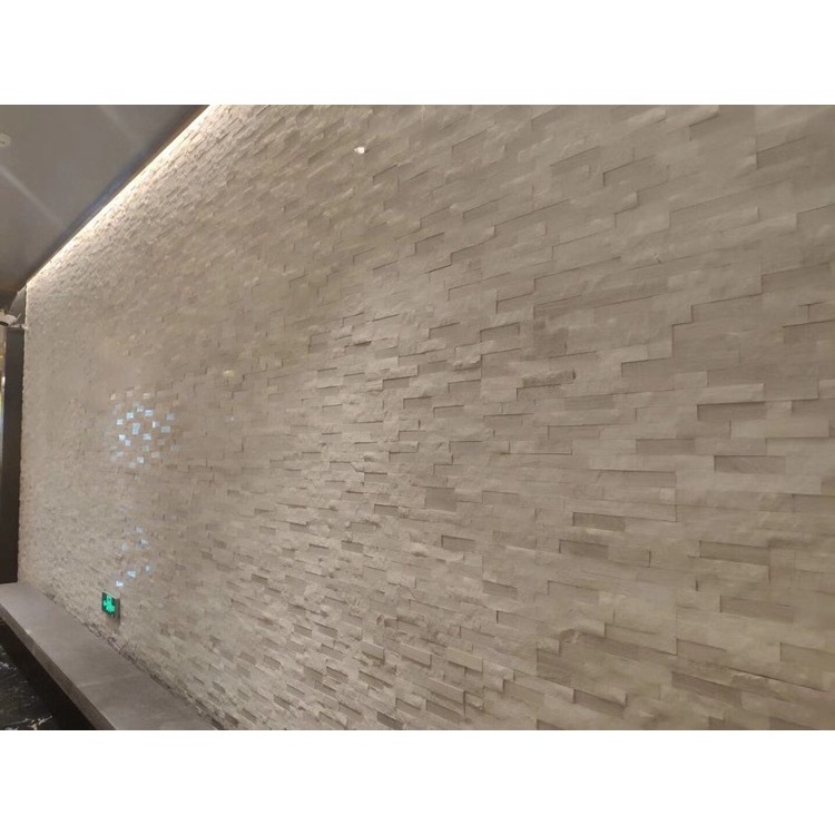 Interior wall stacked brick marble stone veneer paneling and cladding