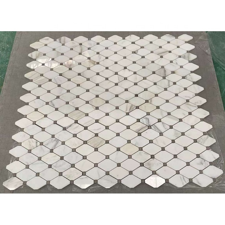 Wholesale natural marble stone mosaic tiles for kitchen backsplash mosaic wall