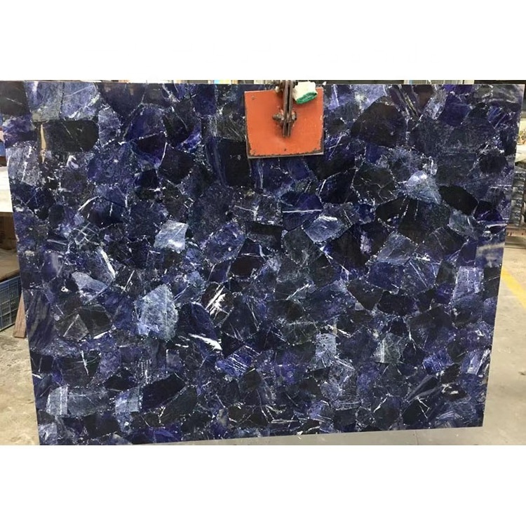 Natural large dark blue gemstone semiprecious stone agate slab for wall