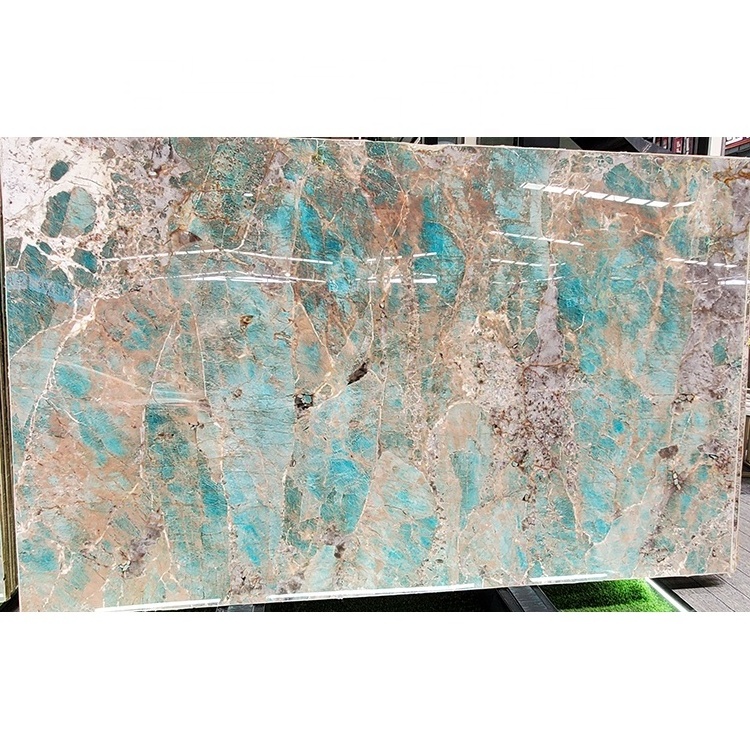 Amazonite turquoise blue green quartzite slab for countertop floor wall design