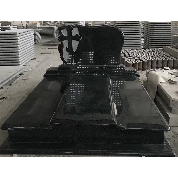 Black granite memorial headstone tombstone slab grave stones and monuments