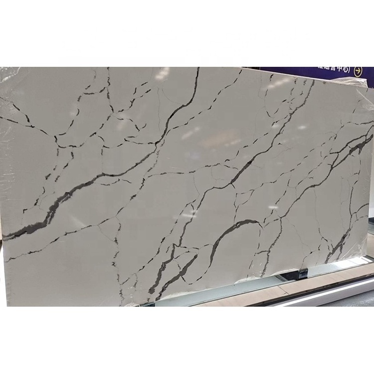 Synthetic stone calacatta quartz slab kitchen countertops and island