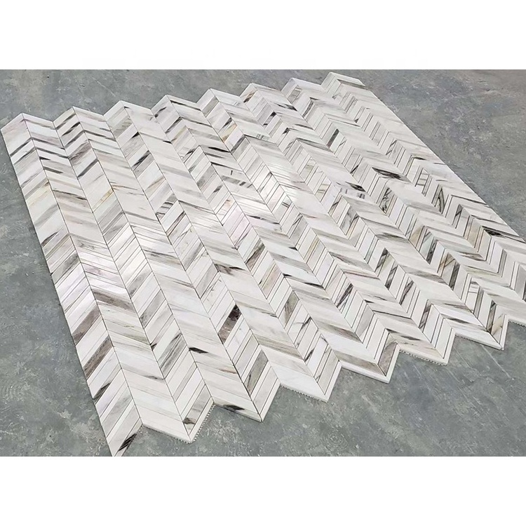 Herringbone marble stone mosaic tile for bathroom wall and floor kitchen backsplash