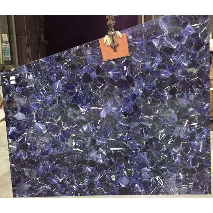 Natural large dark blue gemstone semiprecious stone agate slab for wall