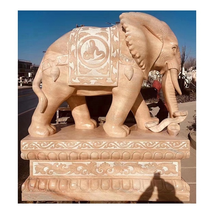 Outdoor home decor sculpture elephant animal sandstone marble statues for sale