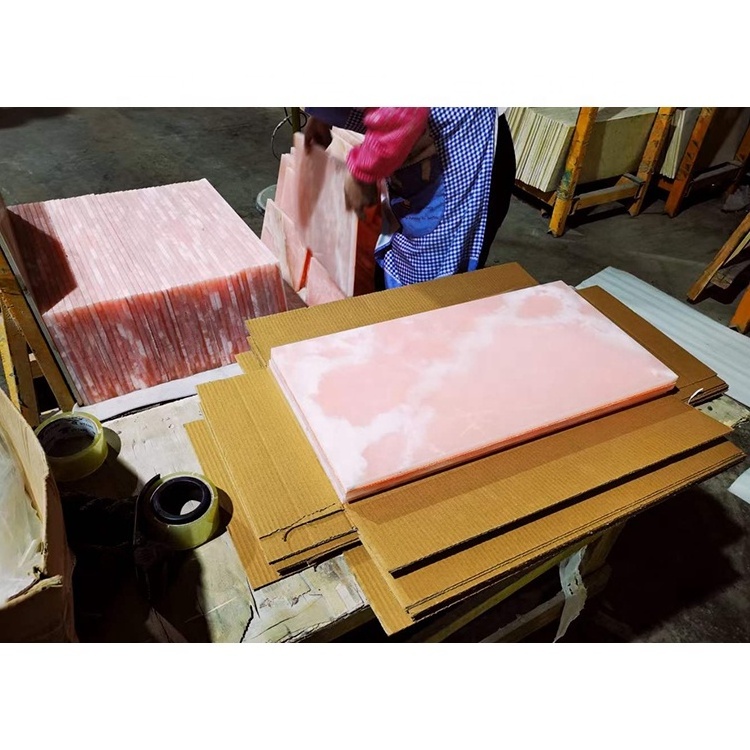 Wholesale translucent lady onyx marble pink onyx tile and slab for house interior design