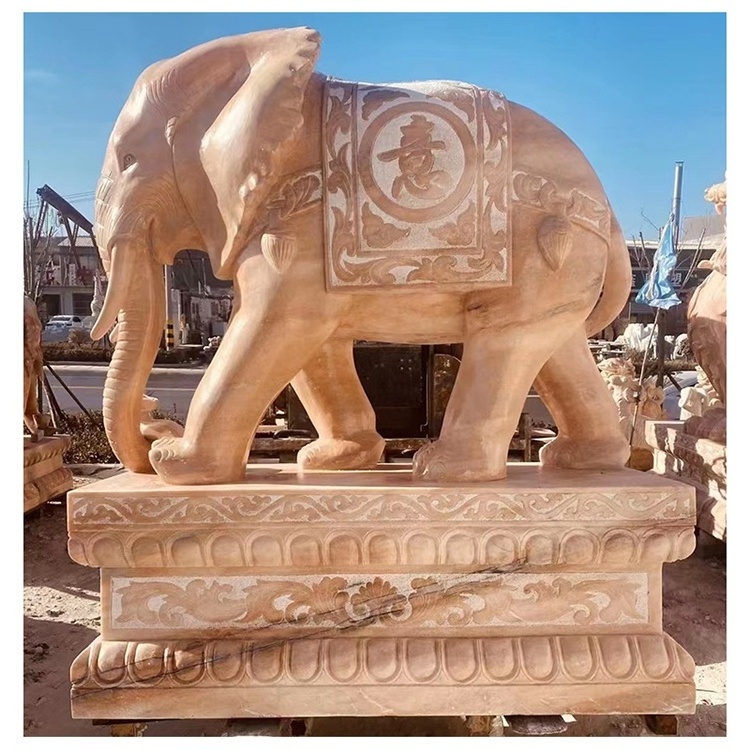 Outdoor home decor sculpture elephant animal sandstone marble statues for sale