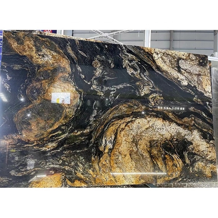 Belvedere quartzite titanium cosmic black gold granite for wall and countertops