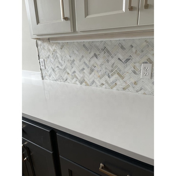 Herringbone marble stone mosaic tile for bathroom wall and floor kitchen backsplash