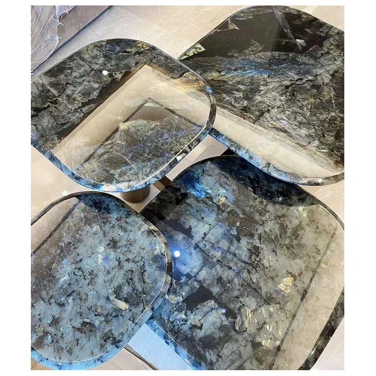 Best price per square foot labradorite lemurian blue granite slab for kitchen