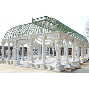 Architecture natural marble stone pavilion for garden decoration