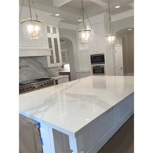 Synthetic stone calacatta quartz slab kitchen countertops and island