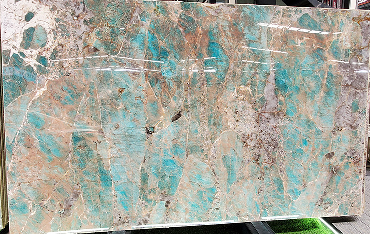 Amazonite turquoise blue green quartzite slab for countertop floor wall design