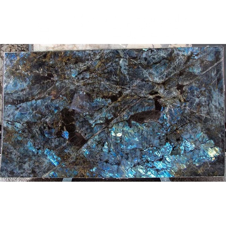 Best price per square foot labradorite lemurian blue granite slab for kitchen