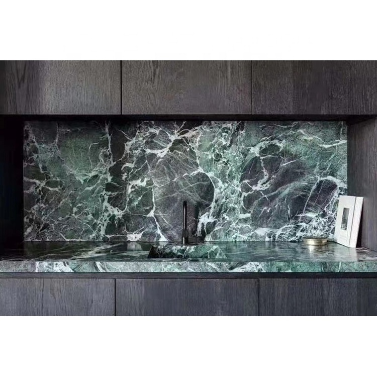 Emerald verde alpi countertops bathroom vanity wall tiles dark green marble