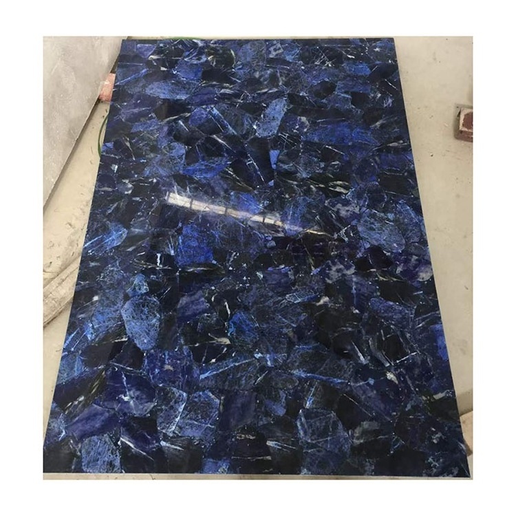 Natural large dark blue gemstone semiprecious stone agate slab for wall