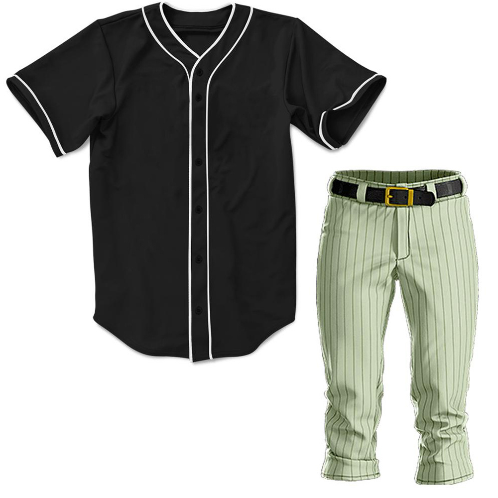 Custom Logo cheap custom stitched sport plain pinstripe BASEBALL UNIFORMS baseball jersey and pants