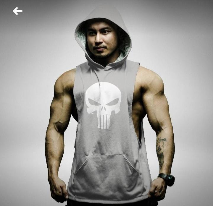 Wholesale Vest Gym Men's Sportswear 95% Bamboo Sleeveless Fitness Hood Tank Top Singlets