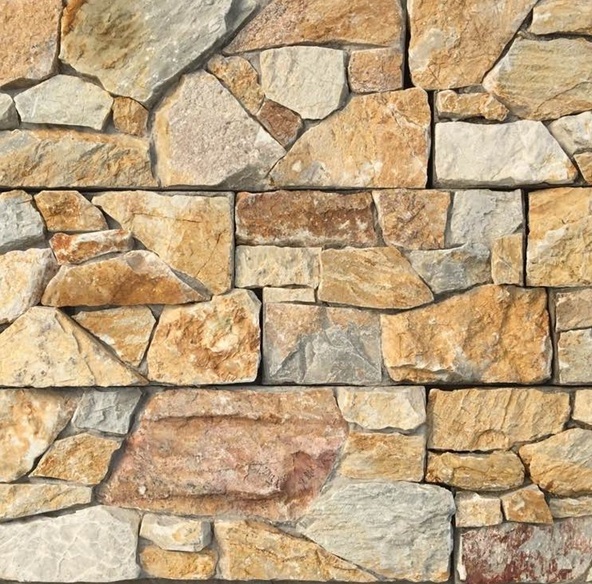 Landscaping Yellow Slate Rock Natural Wall Stone Panel With Cement