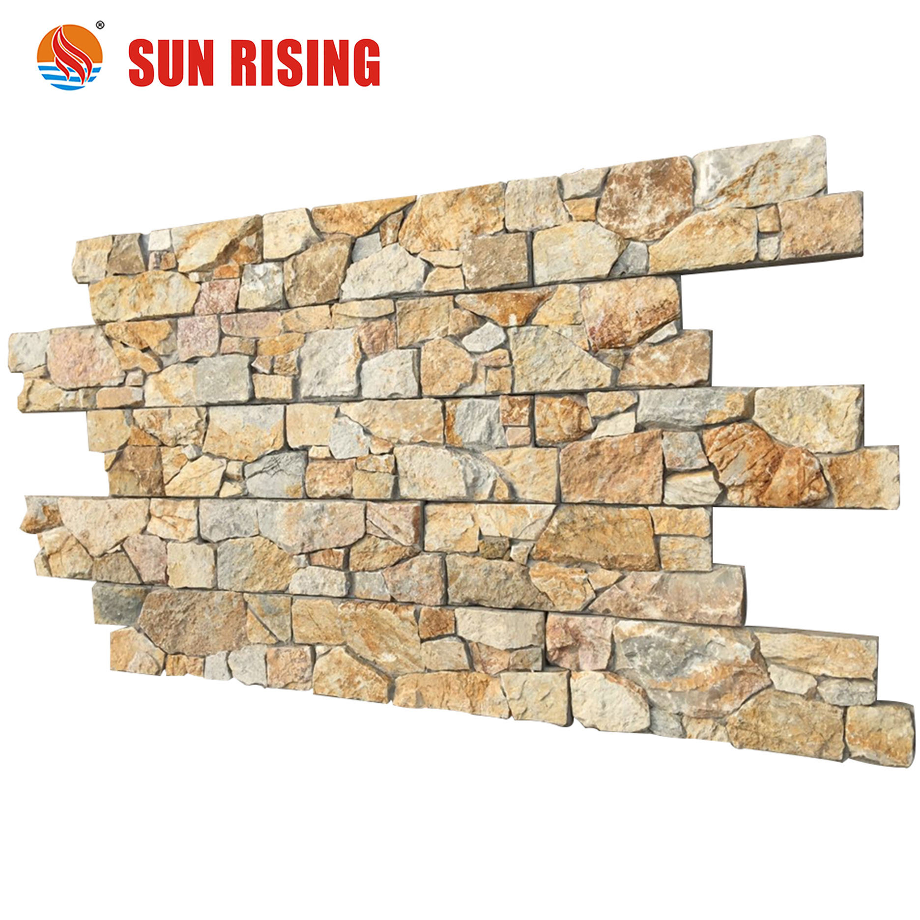 Landscaping Yellow Slate Rock Natural Wall Stone Panel With Cement