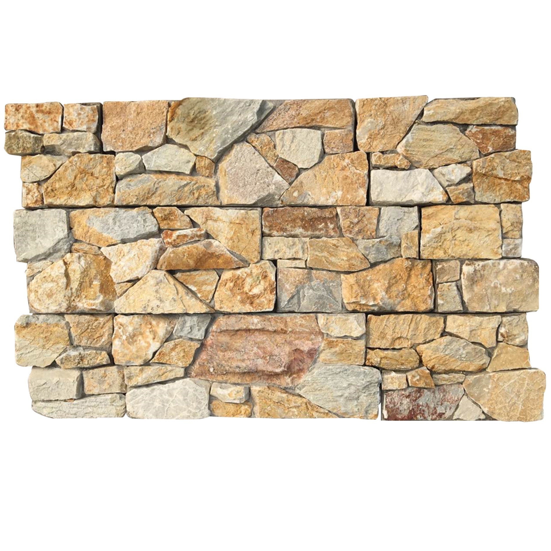 Landscaping Yellow Slate Rock Natural Wall Stone Panel With Cement