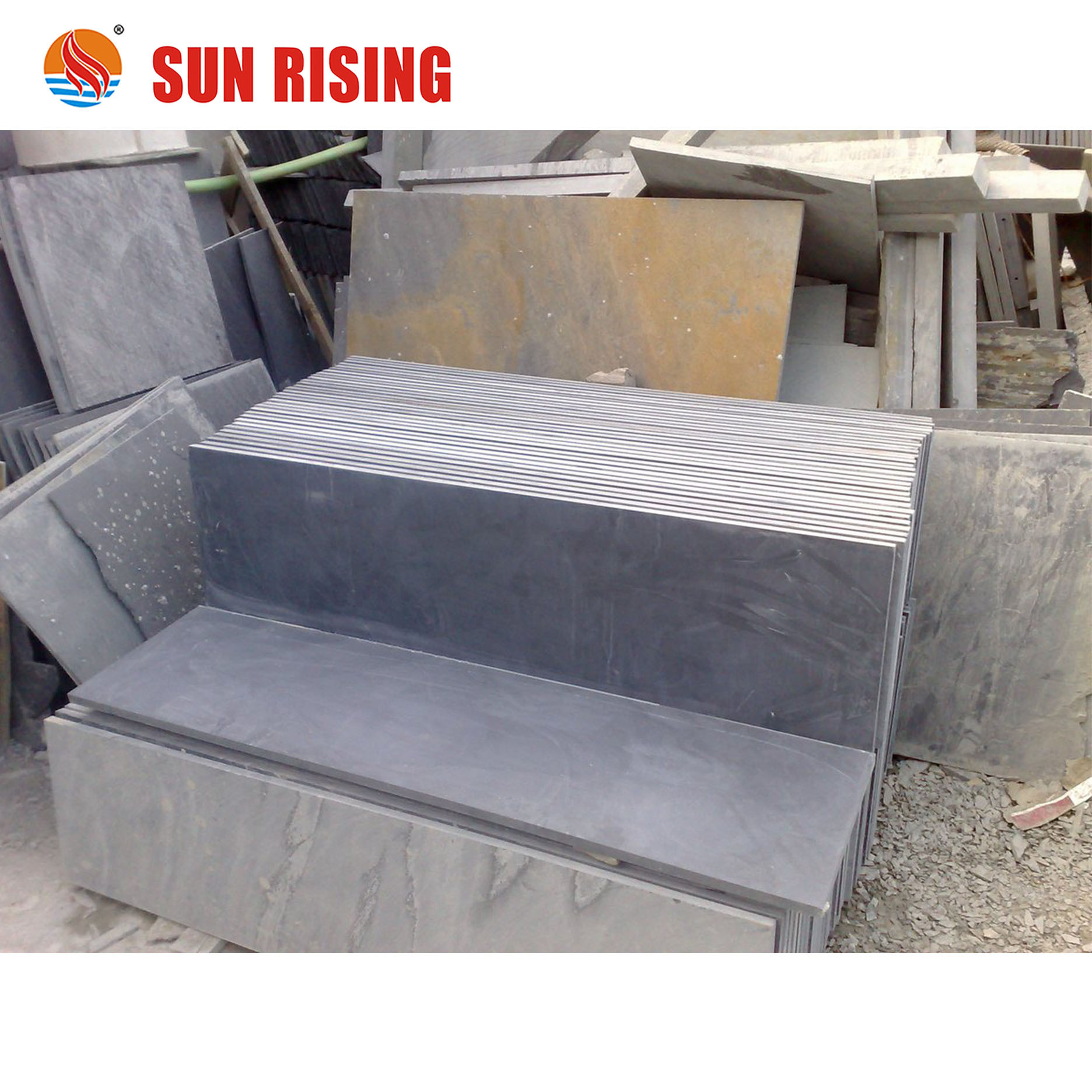 Big Stock Black Slate Stone Bullnose Edge Step For Sale