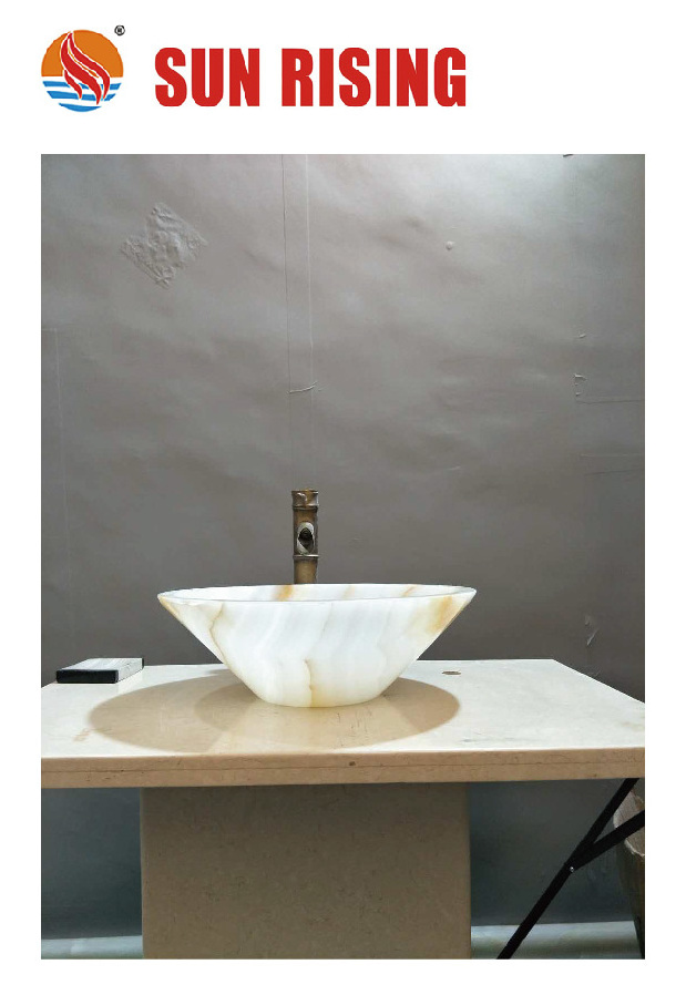 Customized Natural Marble Stone Wash Basin For Bathroom Decoration