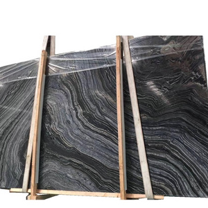 Popular Black Wooden Marble Slab Polished Black Forest Marble For Wall Tile