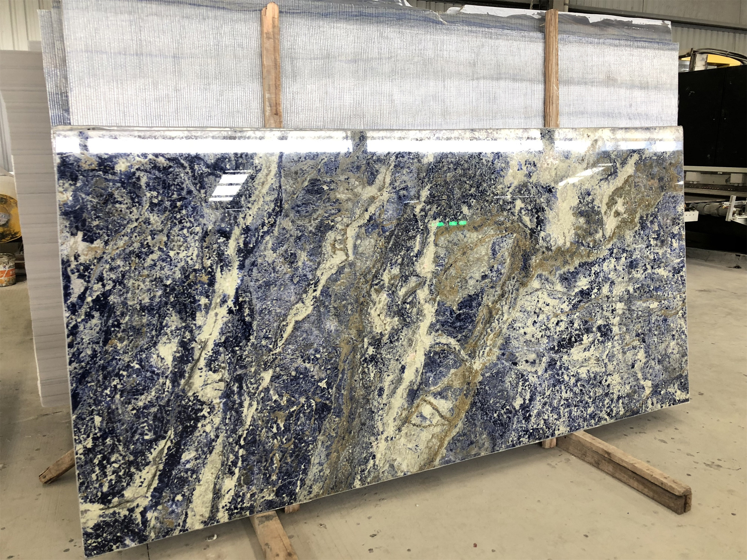 Natural Famous Blue Luxury Marble Azul Bahia Composite Wall Cladding Laminated Panel Flooring Cover Slab Pattern Tiles