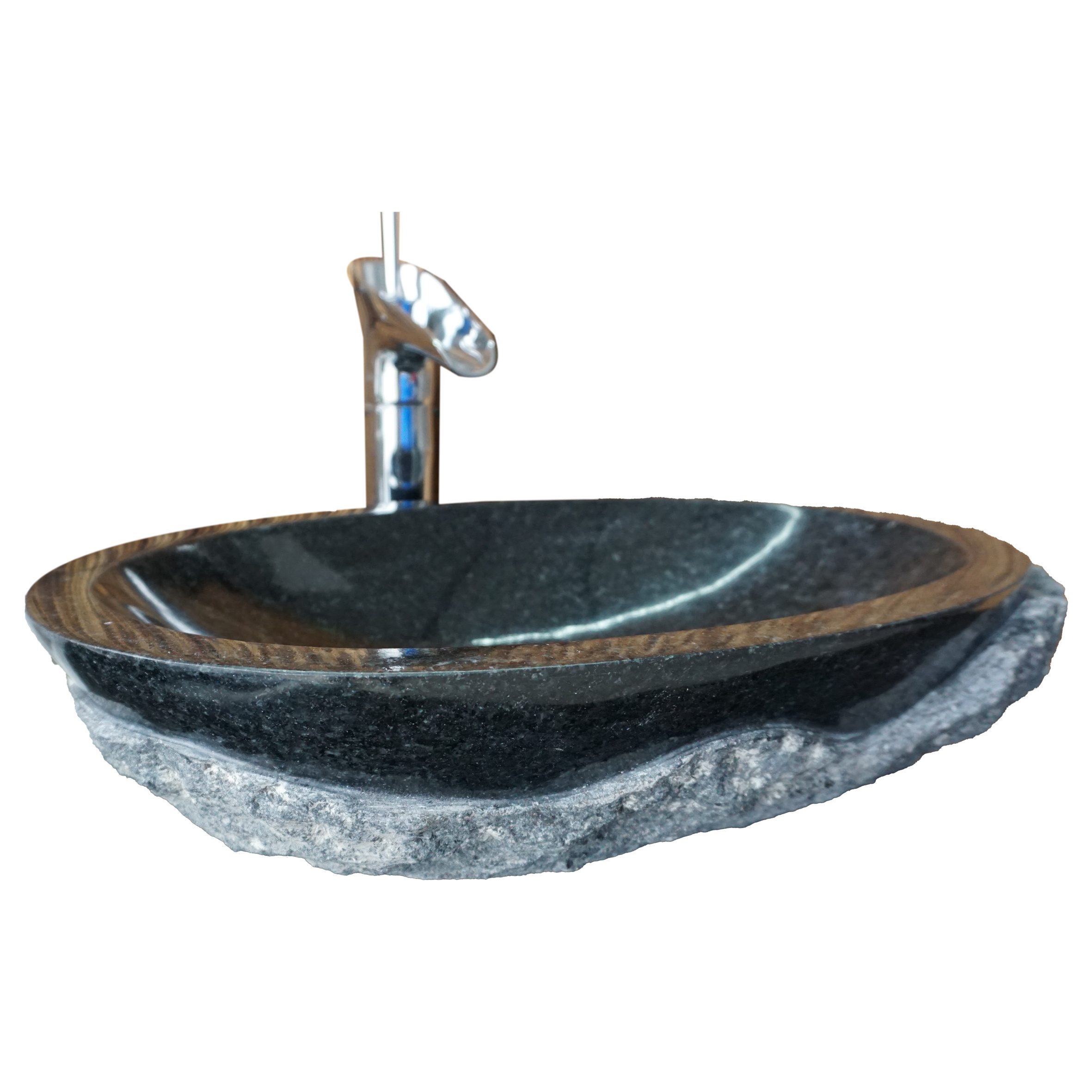 Natural Whole Cut Split Bush Hammered Black Granite Farm Yard Style Basin Top Out Side Hands Washing Basin Above-Mount Sink