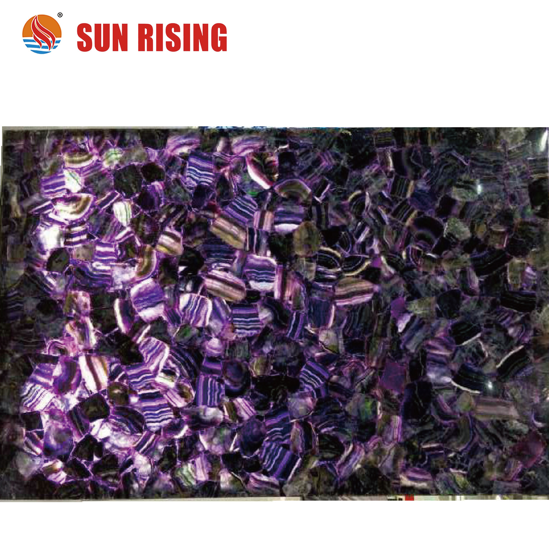 High Backlit Colorful Fluorite Agate Purple Gemstone  For Countertop