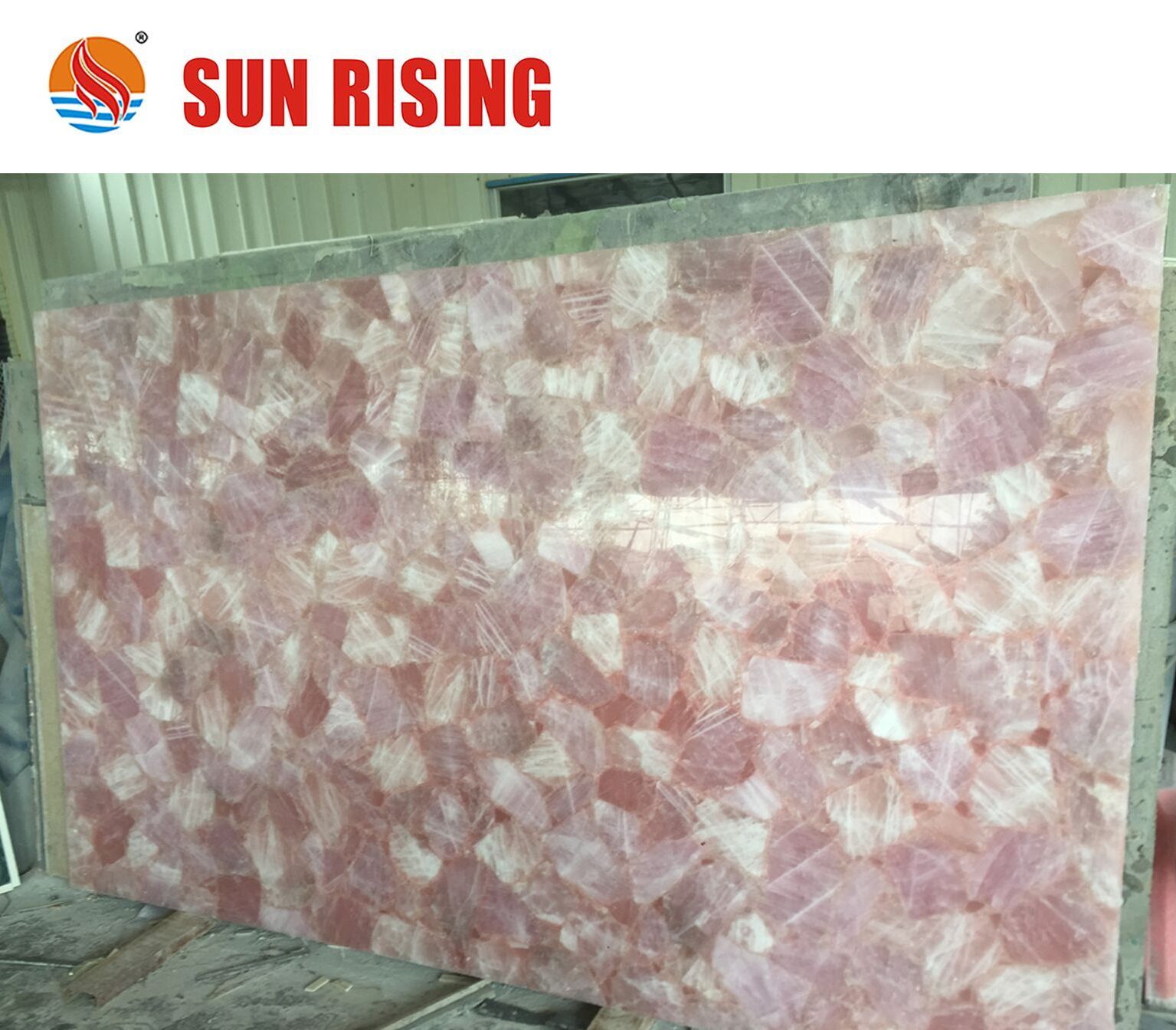 Natural Beautiful Pink Crystal Semi Precious Slab Pink Agate House Wall Decoration Crystal Quartz Gemstone Slab