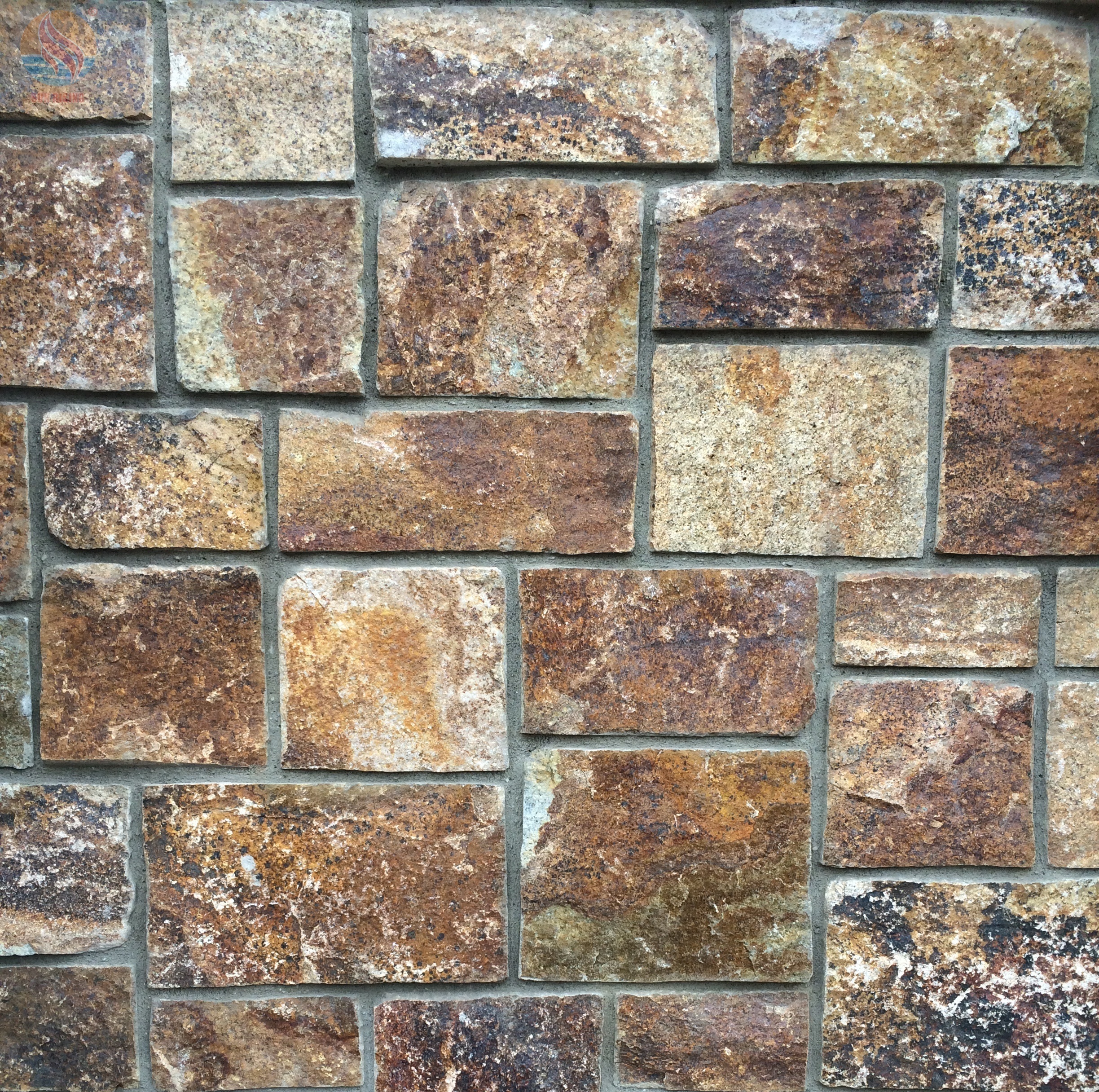 Natural Rusty Slate Stacked Stone,Loose Stone Veneer For Wall Stone Panel