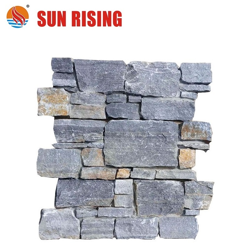 Natural Cement Wall Cladding Blue Quartzite Stone Panel